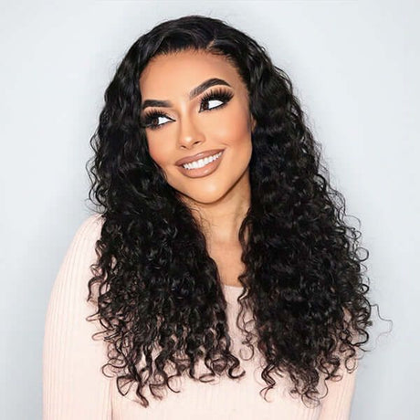 Loose Water Wave Invisible 13x4 Frontal Lace Wig Human Hair