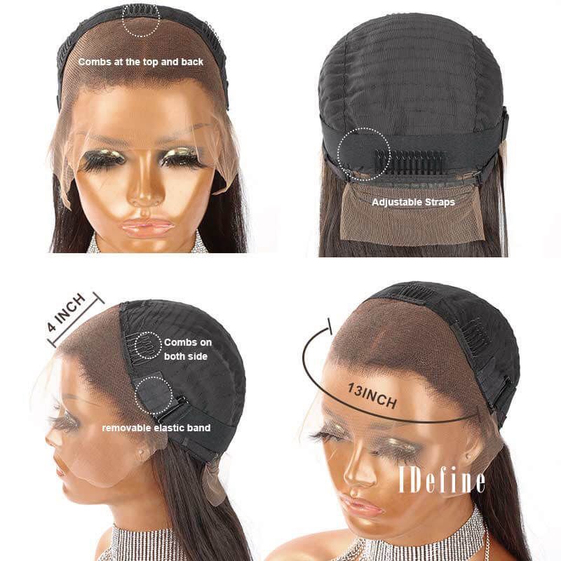 High Density Bob Style Human Hair 13x4 Swiss Lace Wig Silky Straight
