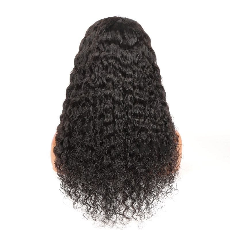 13x6 Swiss Lace Front Wig Water Wave Pre Plucked Human Hair Wig