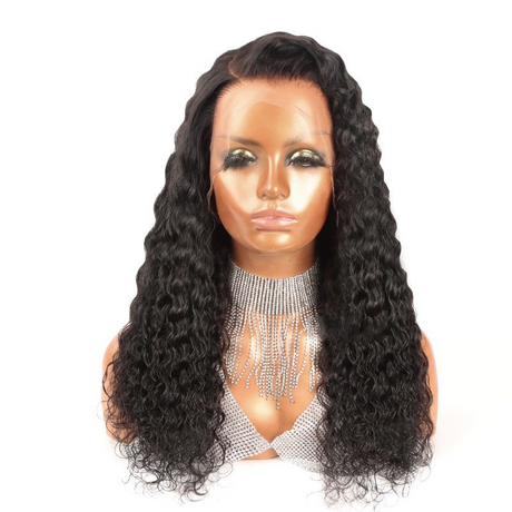 Natrual Hairline13x6 Swiss Lace Front Wig Water Wave 180% Density Pre Bleached Human Hair