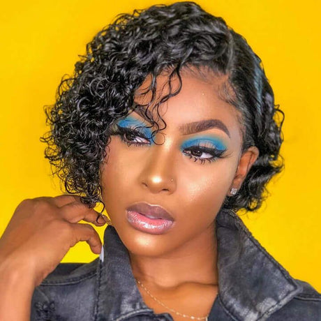 Glueless Bouncy Curl 13x4 Lace Frontal Wig Human Hair