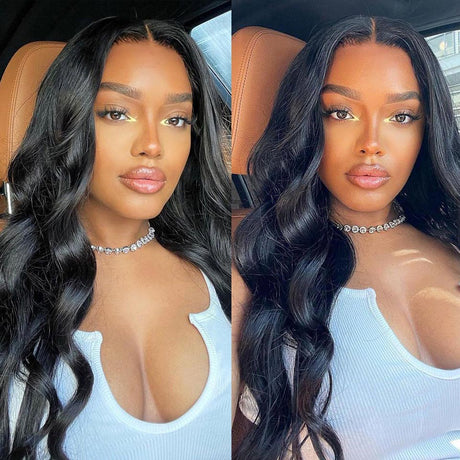 Body Wave 13x6 Swiss Lace Front Wig Pre Bleached 180% Density Human Hair