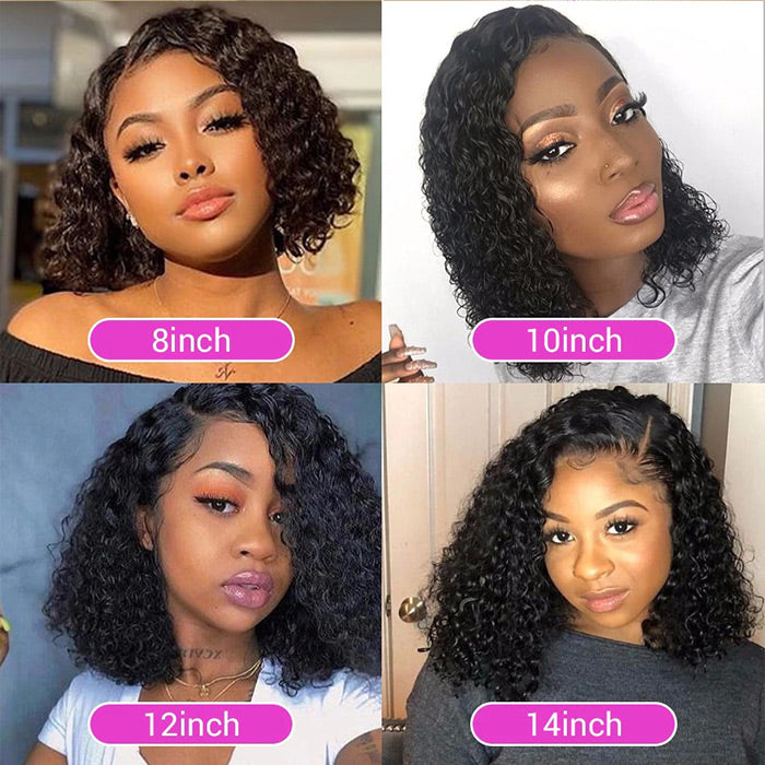 Curly Bob Wig Pre Plucked 13x4 Lace Front Human Hair Wigs