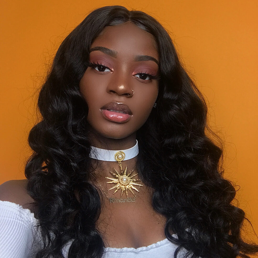 13x6 Lace Frontal Wig 180% Density Pre-Bleached Knots Loose Deep Wave Human Hair