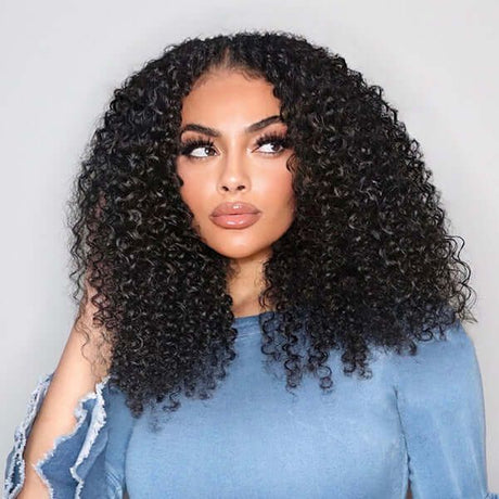 Beginner Friendly Human Hair Deep Curly V Part Wig Quick And Easy Install