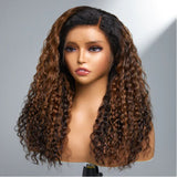 Ombre Brown Deep Wave 13x4 HD Lace Front Wig Gorgeous Mix Color P1B/30