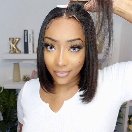 100% Malaysian Human Hair Bob 13x4 Lace Front Wig