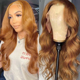 Deep Wave #30 Chestnut Brown Colored Lace Front Wigs 13*4 HD Lace Human Hair Fall Color Wigs Women