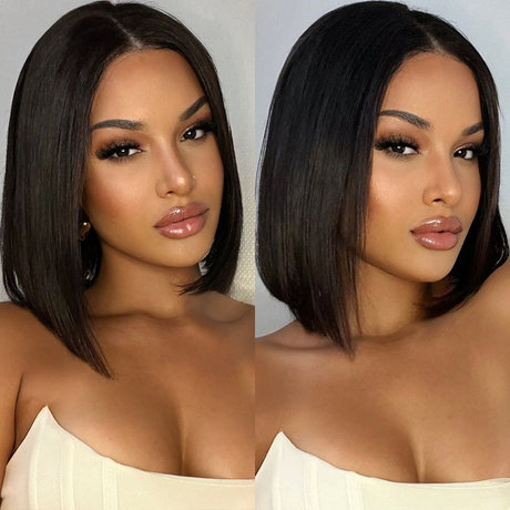 Bob Style Silky Straight Wig 13X6 Swiss Lace 180% Density Human Hair