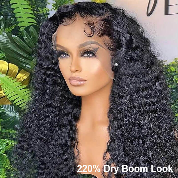 13*6 HD Transparent Curly Lace Front Human Hair Wigs Pre-Plucked