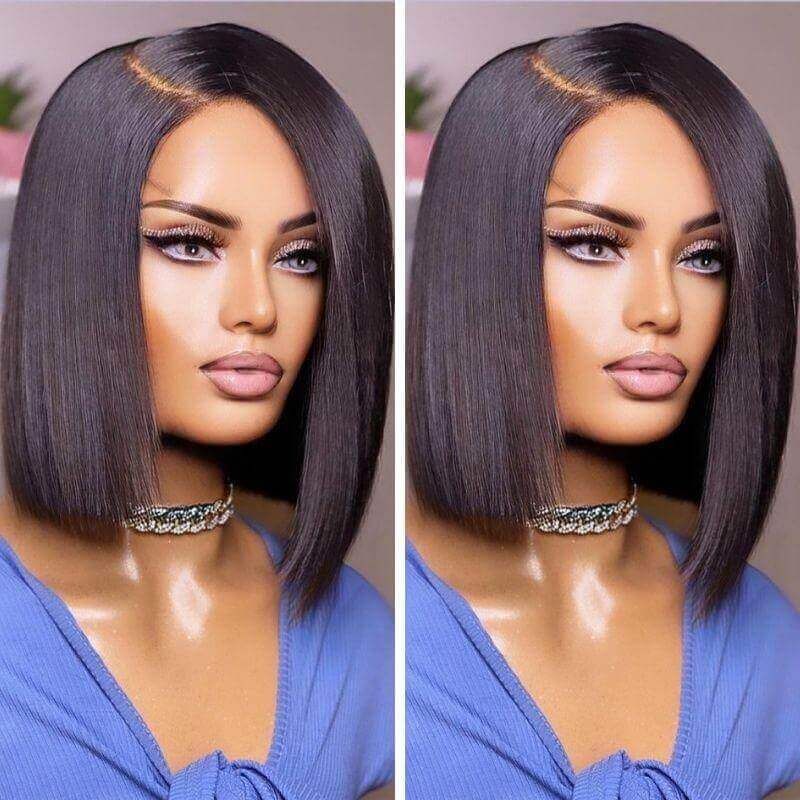 Bob Human Hair Wigs Lace Front Wigs with Side Part Perfect For Any Face Shapes