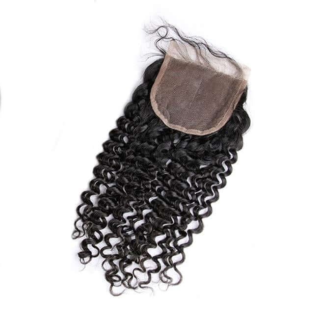 1PC Deep Wave Hair With 4x4 Lace Closure