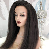 Glueless 13X6 Lace Front Wig Kinky Straight 180% Density Best Human Hair