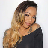 Celebrity Ombre 150% Density Glueless Wave 13x4 Frontal Lace Wig Human Hair