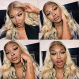 Chocolate Light Blonde Color Body Wave Wig 13x4 Lace Front Human Hair Wigs