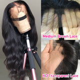 Body Wave HD Invisible 13*6 Lace Front Human Hair Wigs Pre Plucked Brazilian Virgin Hair