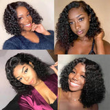 Deep Wave HD Lace Front Bob Wig Pre Plucked Human Hair Lace Wigs For Women