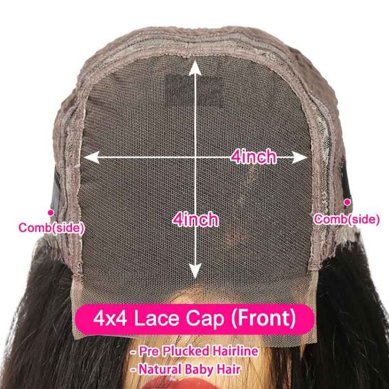 Bob Wig Human Hair 4X4 Lace Short Curly Hair
