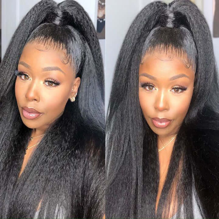 5X5 Real HD Lace Wig Undetectable Invisible Lace Closure Wig Kinky Straight Human Hair