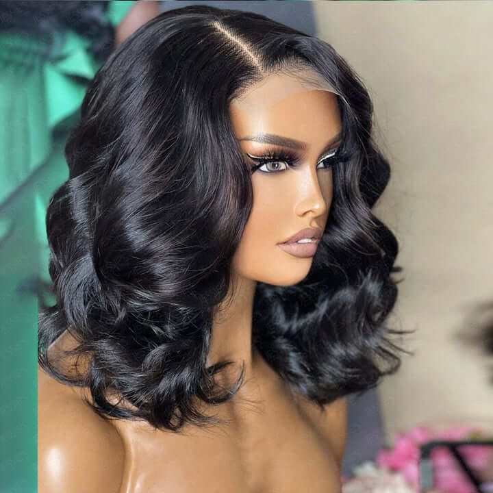 Short Brazilian Body Wave Bob Wig 13x4 Lace Front Human Hair Wigs