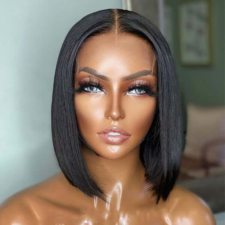 5x5 Lace Closure Wig Undetectable Invisible Human Hair Bob Wig