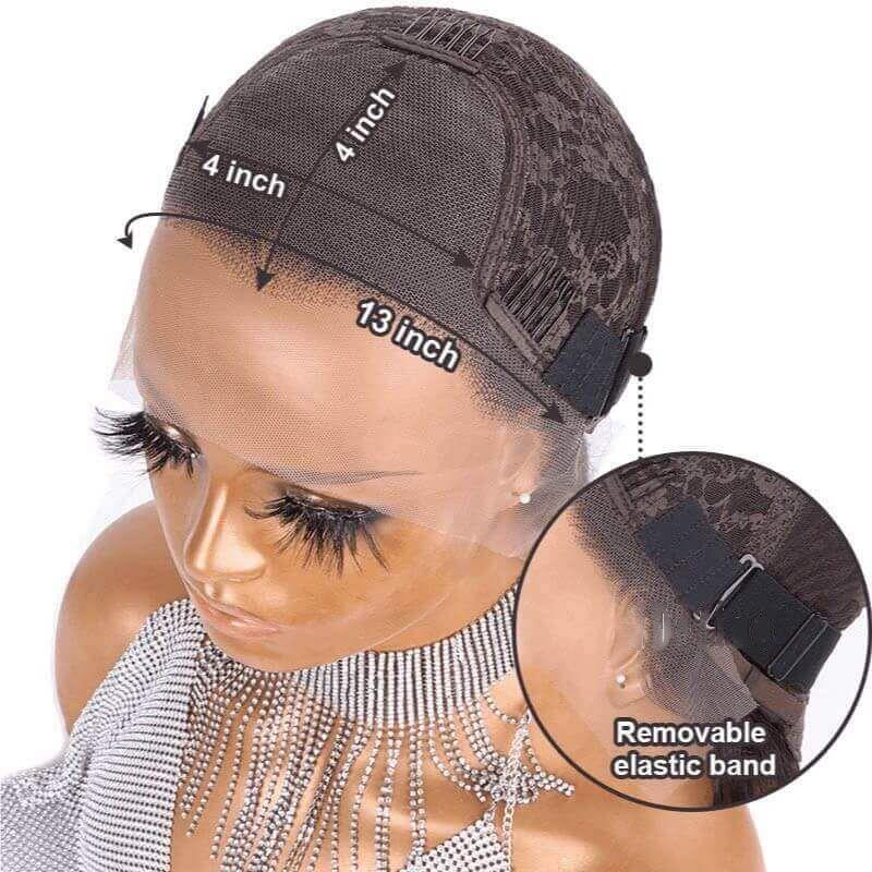 Short Pixie Cut Side Part Frontal Lace Human Hair Wig