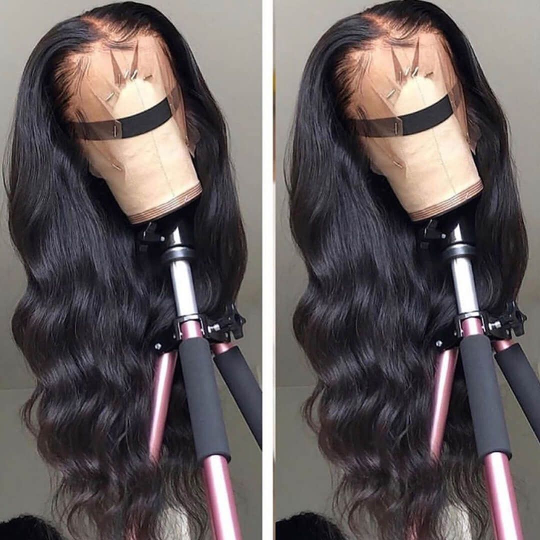 Body Wave Human Hair 360 Lace Wig 150% Density Pre-plucked Invisible Virgin