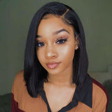 Asymmetric Side Part Closure Bob Human Hair Wig