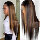 Glueless 13x4 Lace Front Wig Human Hair Wig Balayage Color