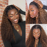 Ombre Brown Deep Wave 13x4 HD Lace Front Wig Gorgeous Mix Color P1B/30