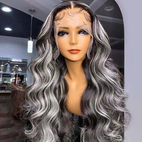 Straight Hair 1b/613 Highlight Lace Front Wigs 13*4/5*5 HD Lace Human Hair Wigs