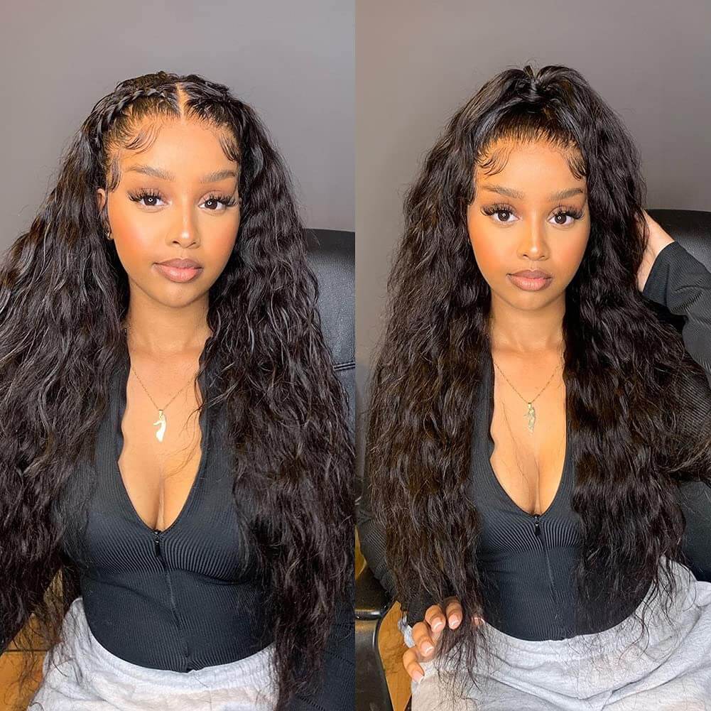 13x6 Swiss Lace Front Wig Loose Curly Pre Plucked Human Hair