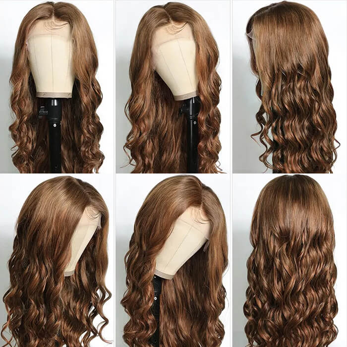 #30 Auburn Brown Hair Colored Human Hair Wigs Loose Wave 13x4 13x6 HD Lace Frontal Wigs