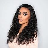 Loose Water Wave Invisible 13x4 Frontal Lace Wig Human Hair