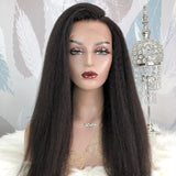 Glueless 13X6 Lace Front Wig Kinky Straight 180% Density Best Human Hair