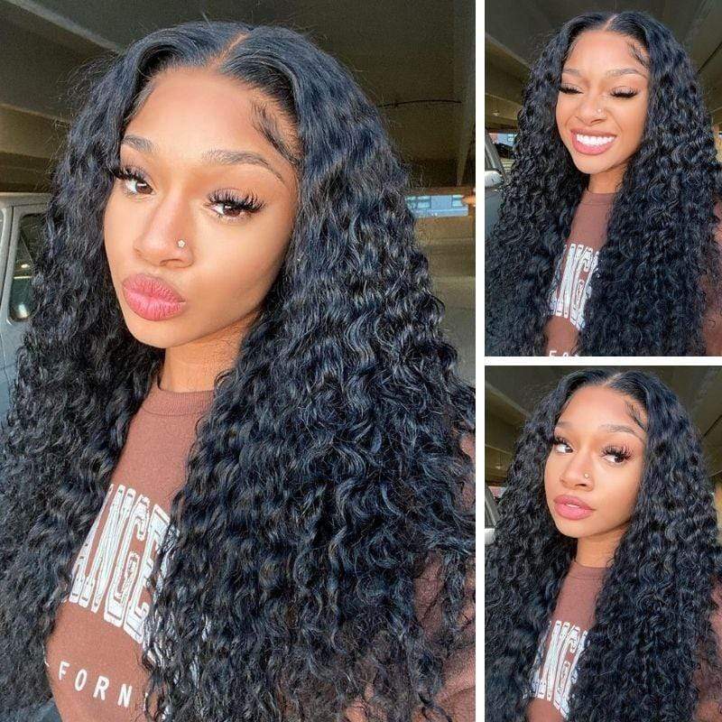 Deep Curly Best Virgin Hair 180% Density 13x6 Lace Front Wigs