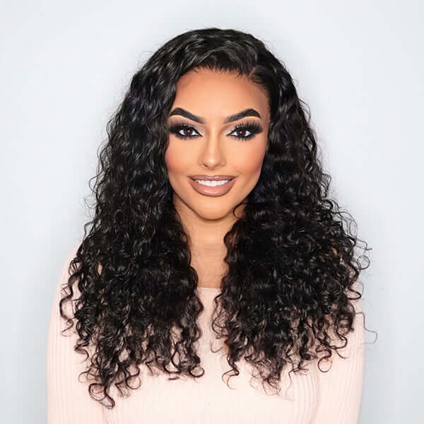 Loose Water Wave Invisible 13x4 Frontal Lace Wig Human Hair
