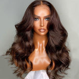 Body Wave Human Hair Chocolate Brown 5x5 HD Lace Closure Wig