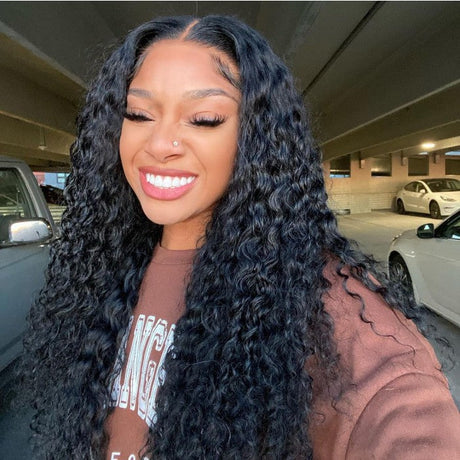 Deep Wave 13x4 HD Transparent Lace Front Wigs Virgin Human Hair | Glueless Wig