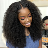 Kinky Curly 13x4 Lace Front Wig Virgin Human Hair Pre Plucked For Women