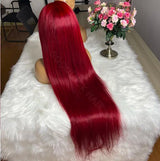 13x6 HD Lace Front Wig Human Hair Wigs 99J Red Burgundy Pre-Plucked Remy Human Hair Deep Part Wigs