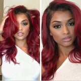 13x6 HD Lace Front Wig Human Hair Wigs 99J Red Burgundy Pre-Plucked Remy Human Hair Deep Part Wigs