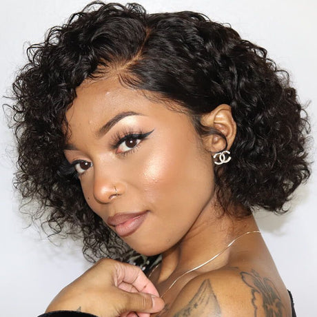 Trendy Short Bob Cut Curly Minimalist 5x5 Invisible Lace Human Hair