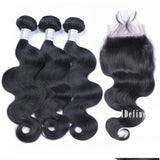 3 Bundles With Closurel Body Wave Human Virgin Hair