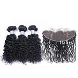 3 Bundles With Frontal Italy Curly Wave Human Virgin Hair