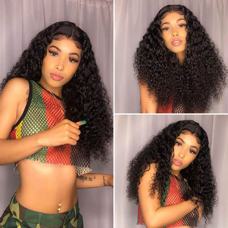 Deep Curly Pre-plucked 360 Lace Wig 150% Density Virgin Human Hair