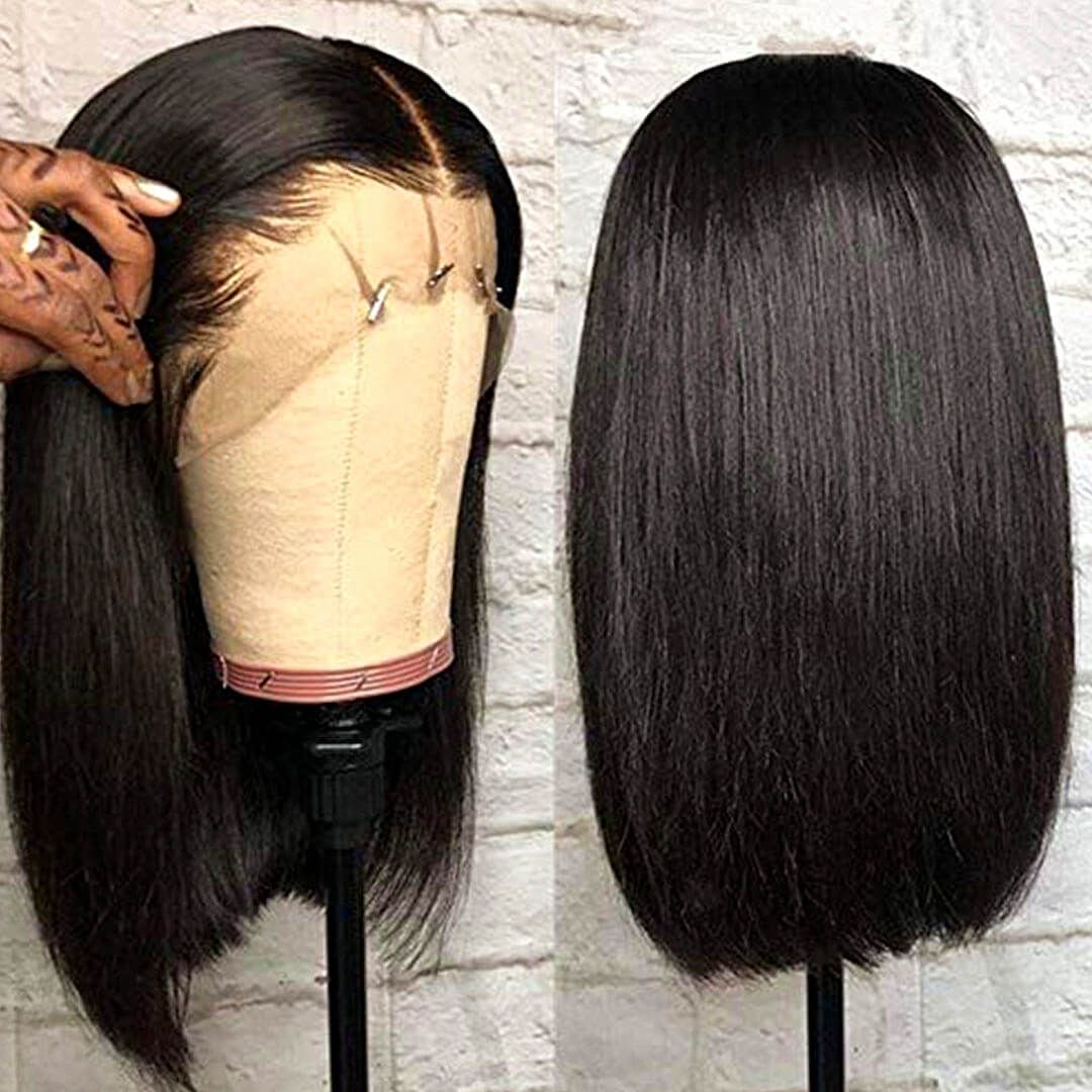 Affordable Bob Lace Wig T Part Swiss Lace Straight Human Hair 150% Density