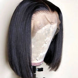 Affordable Bob Lace Wig T Part Swiss Lace Straight Human Hair 150% Density