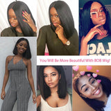 Affordable Bob Lace Wig T Part Swiss Lace Straight Human Hair 150% Density