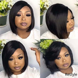 Asymmetric Side Part Closure Bob Human Hair Wig